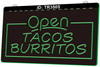 LED, Neon, Sign, light, lighted sign, custom, open, Mexican food, tacos, burritos