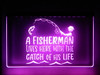 LED, Neon, Sign, light, lighted sign, custom, 
Fisherman Lives Here, fishing