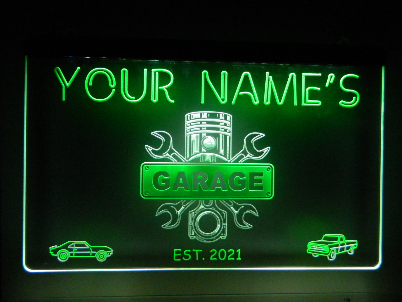 3D engraved custom made acrylic LED Garage Sign (1)