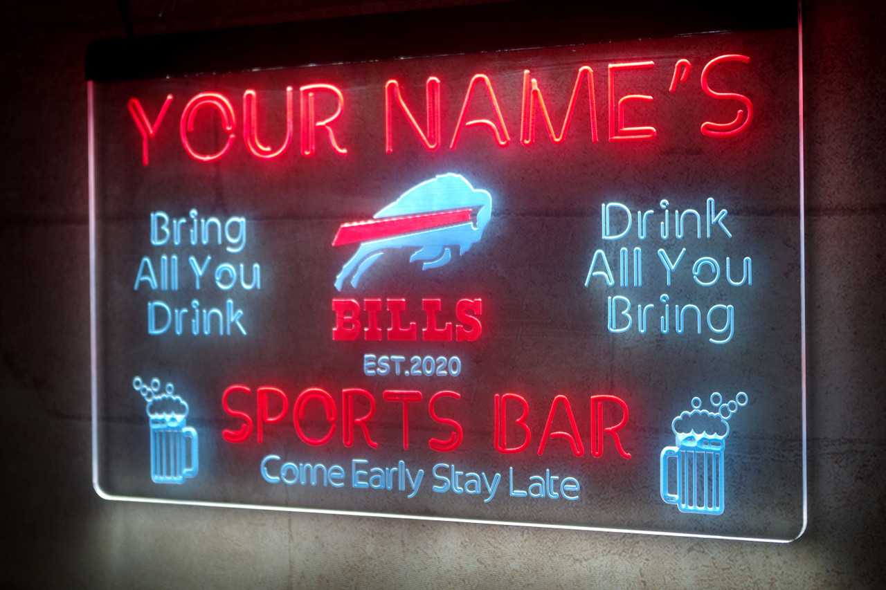 Custom Made Acrylic LED Buffalo Bills Sports Bar Sign