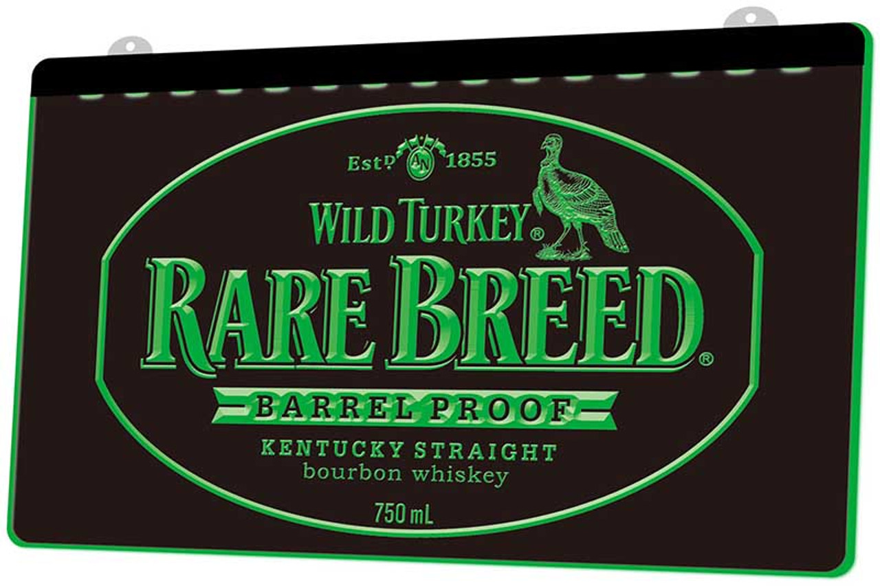 Wild Turkey Sign: Rare Breed Acrylic LED