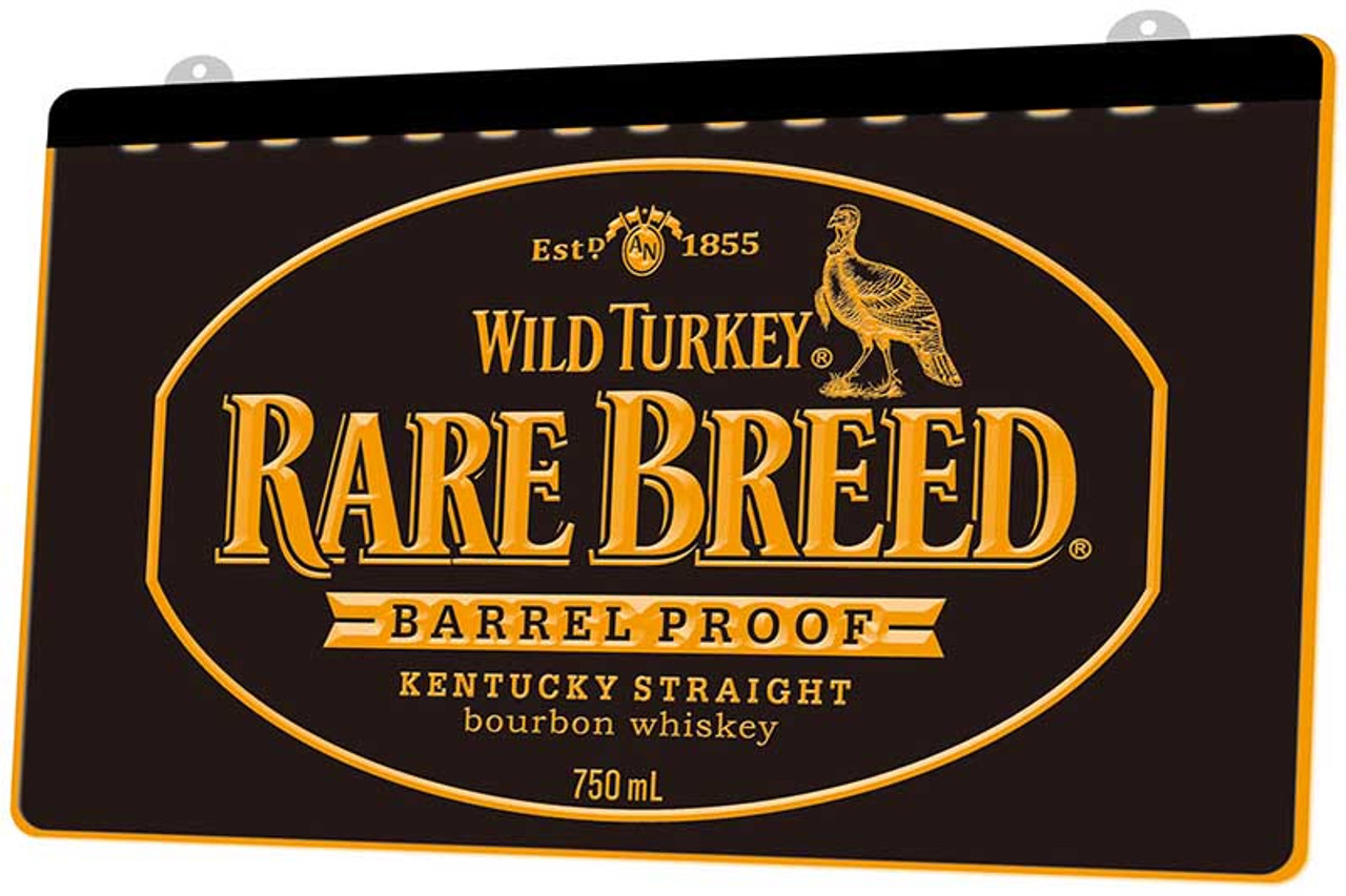 Wild Turkey Sign: Rare Breed Acrylic LED