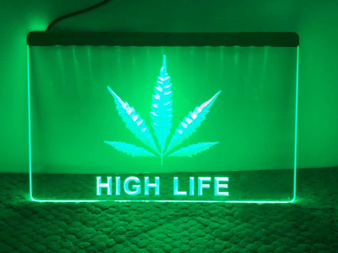 Custom Cannabis Acrylic LED Sign
