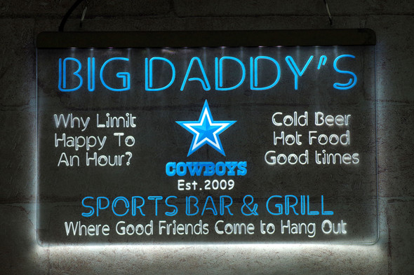 2 Color Custom Dallas Cowboys Sports Bar & Grill LED Sign