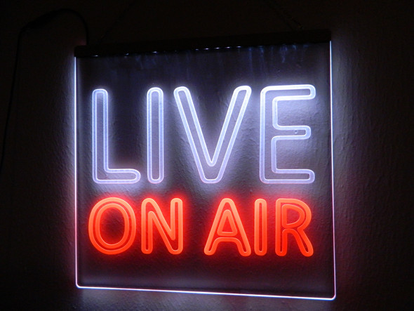 live, on air, led, neon, sign