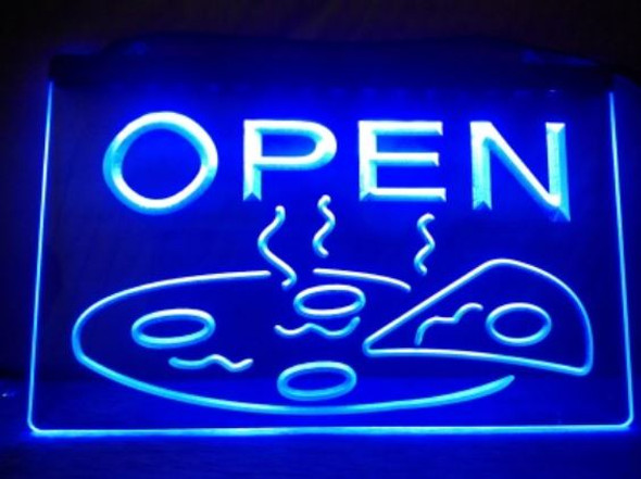 pizza, open, led, neon, sign, light