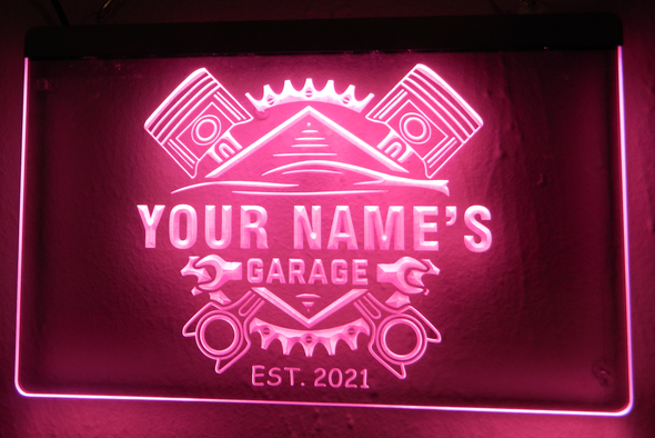 garage, mechanic, led, neon, sign, Personalized