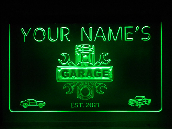 garage, led, neon, sign, mechanic
