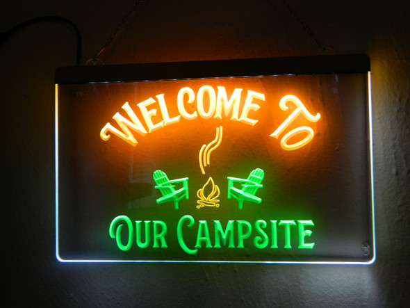 camping, camper, campsite, led, neon, light