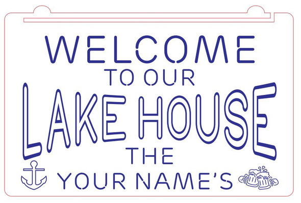 lake house, led, neon, sign, personalized