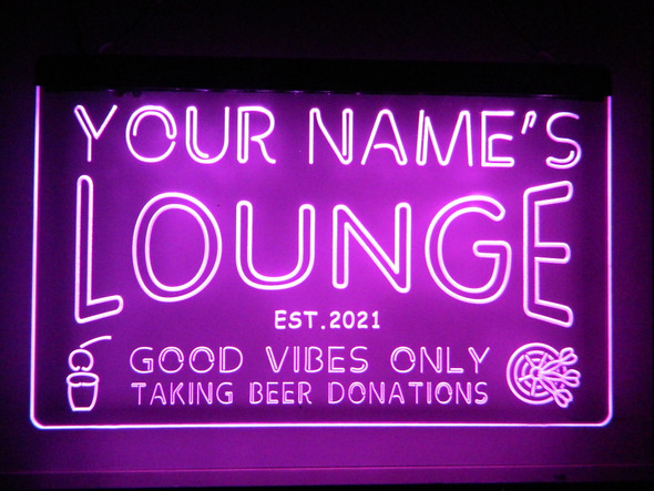 lounge, personalized, led, neon, sign, light, light up sign