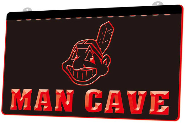 Cleveland, Indians, Man Cave, Acrylic, LED, Sign, light, lighted, neon