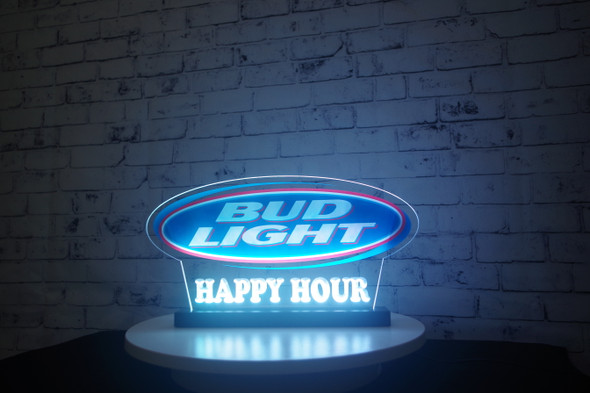 man cave led sign happy hour