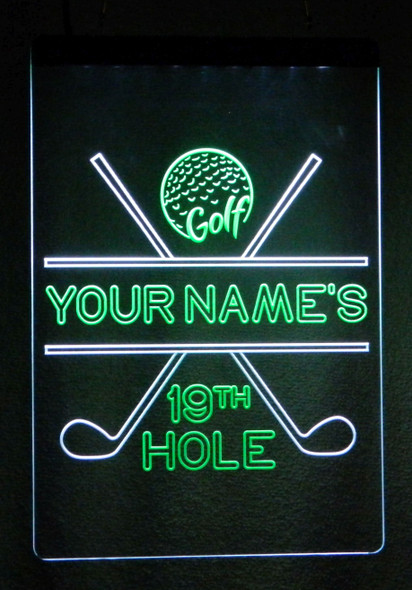 golf, led, sign, custom, golfer, clubs, personalized, light