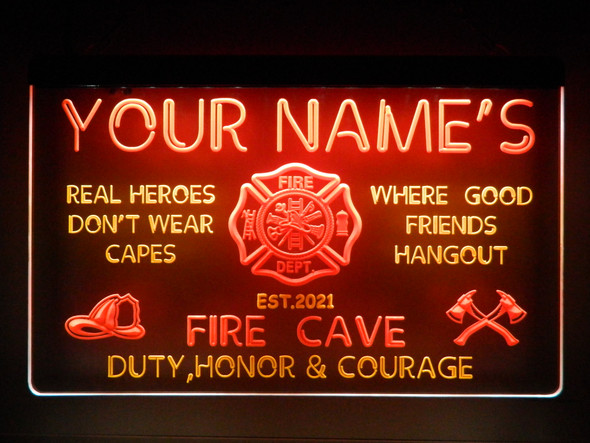 fire, fireman, fire fighter, fire department, sign, led, neon