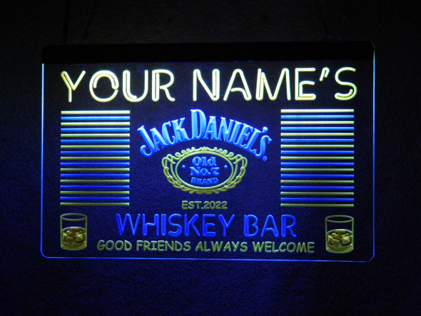 jack daniels, whiskey, led, neon, sign, custom, light, personalized