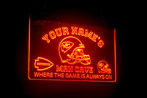 kansas city, kc, chiefs, led, neon, sign, light