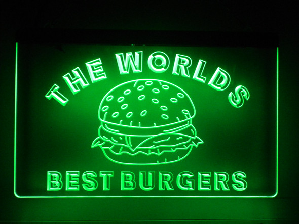 best, world's, burgers, burger, cheeseburger, cheeseburgers, led, neon, sign, acrylic, light