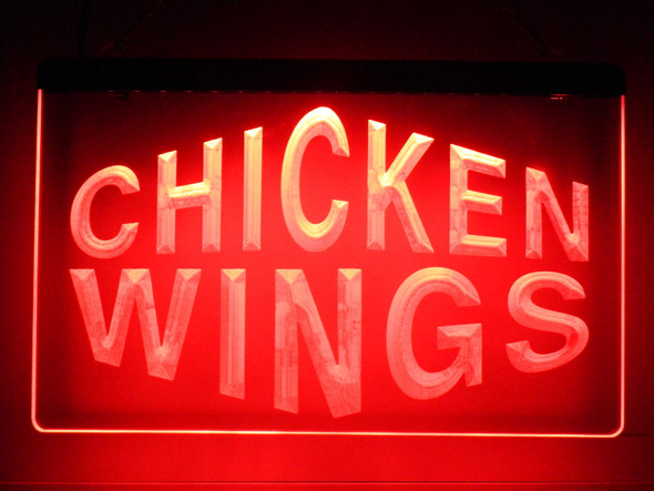 chicken, wings, chicken wings, food, led, neon, sign, acrylic, light