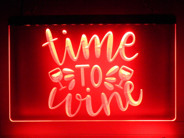 wine, led, neon, sign, acrylic, lighted, light, Time To Wine