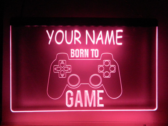 LED, Neon, Sign, light, lighted sign, gaming, video game, ps5, ps4, game room, gamer, born to game