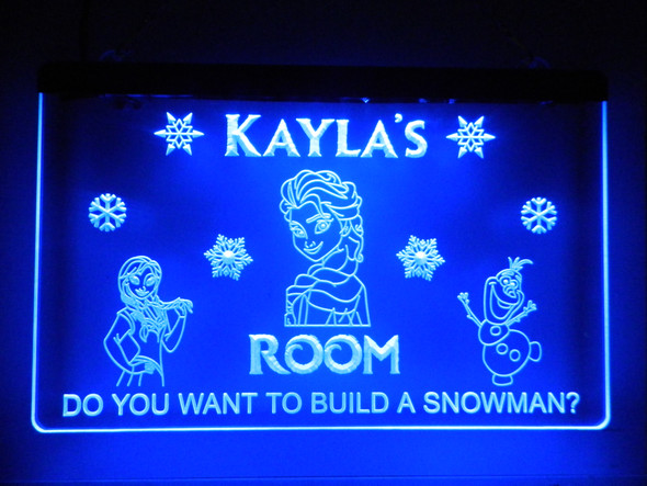 child's room, led, lighted, sign, night light, neon, kid's room, frozen