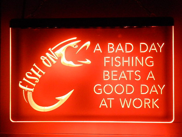 LED, Neon, Sign, light, lighted sign, custom, 
Bad Day Fishing, fishing