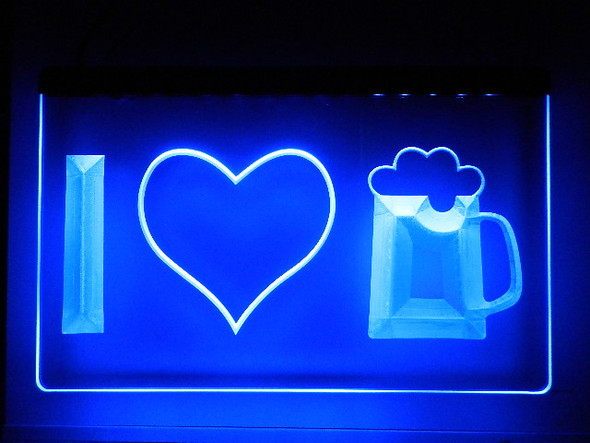 LED, Neon, Sign, light, lighted sign, custom, 
I Love, Beer