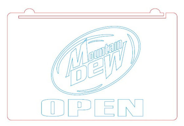 LED, Neon, Sign, light, lighted sign, custom, 
Mountain Dew, open