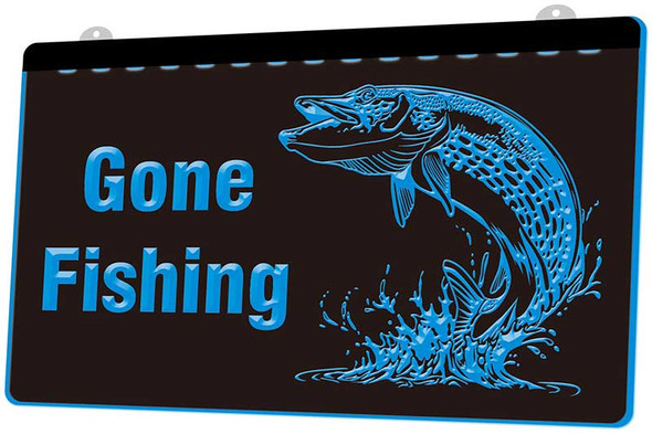 Gone Fishing,  fishing, led, neon, sign