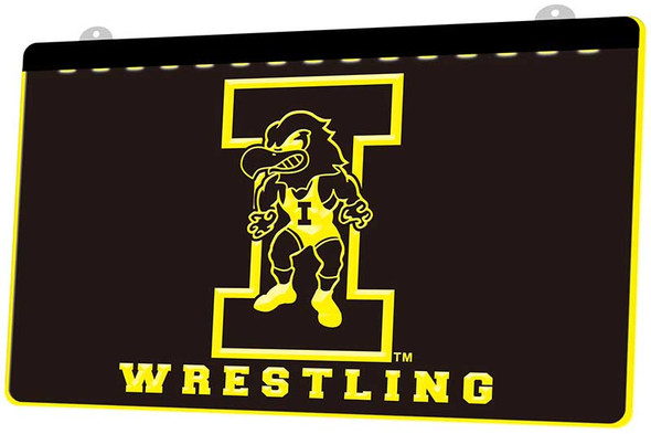 Iowa, Wrestling, Acrylic, LED, Sign, neon