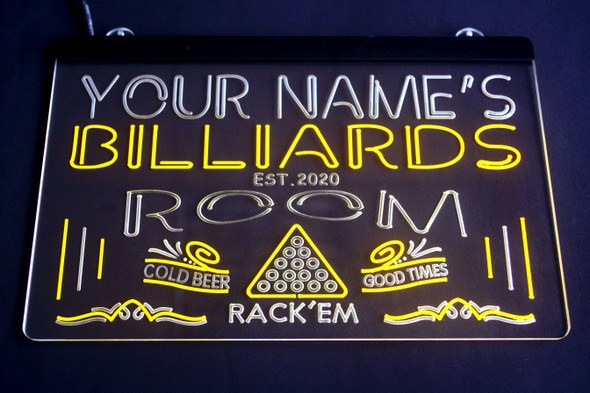 2 Color Custom Billiards Room LED Sign