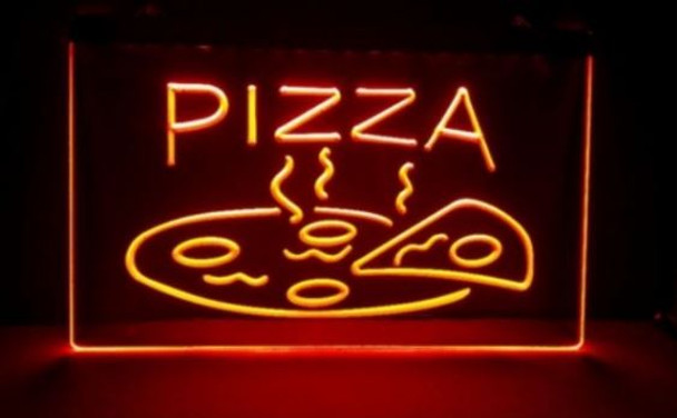 pizza, led, neon, light, sign