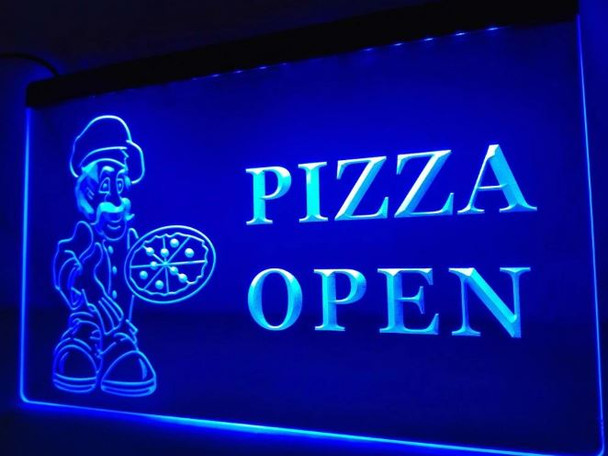 pizza, open, led, neon, sign, light