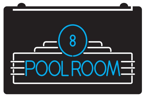 Pool, Room, LED, Sign, neon, light, lighted, billiards