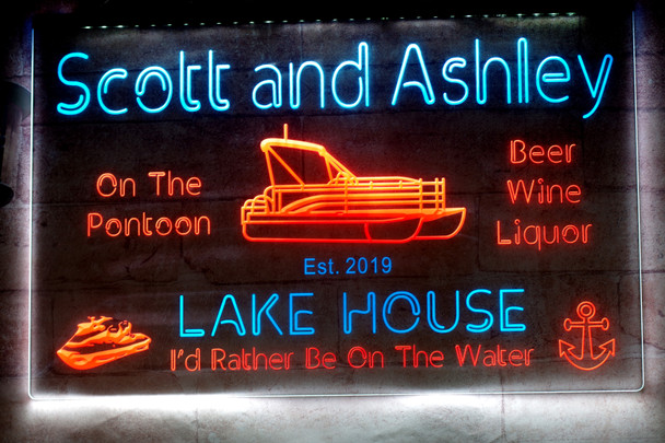 lake, lake house, home, led, neon, sign, personalized