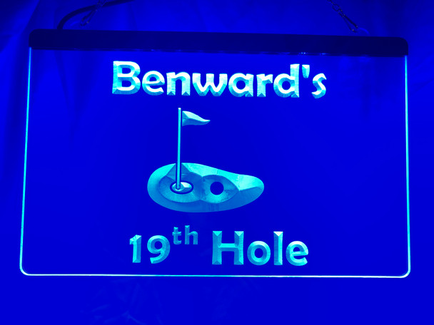 19th hole, led, sign, neon, light, lighted