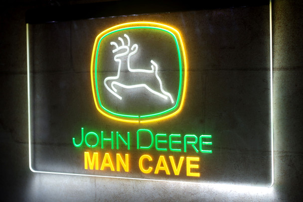 deere, man cave, led, neon, sign, light