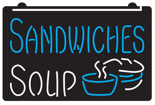 soup, sandwhiches, sign, led, neon