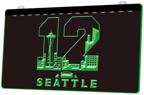 Seattle, Seahawks, light, lighted, sign, neon led, 12th man