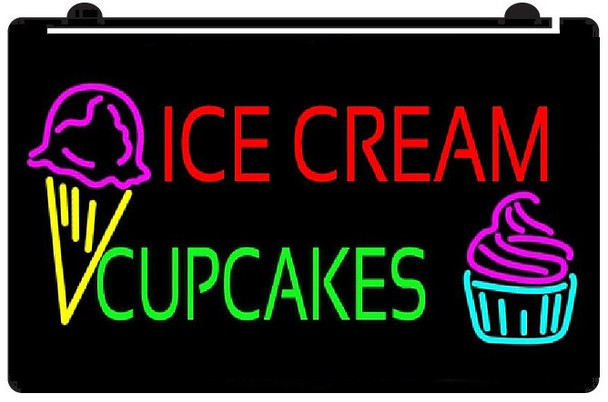 ice cream, led, neon, sign, cupcakes