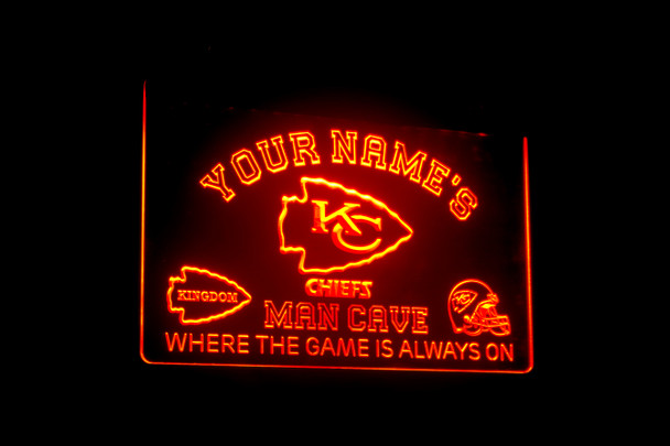 kansas city, kc, chiefs, led, neon, sign, light