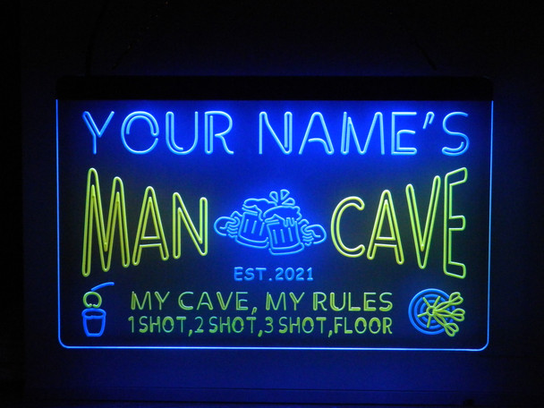 bar, led, neon, sign, your name, man cave, personalized, light