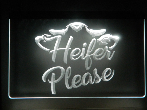 heifer, heifer please, led, neon, sign, acrylic, light