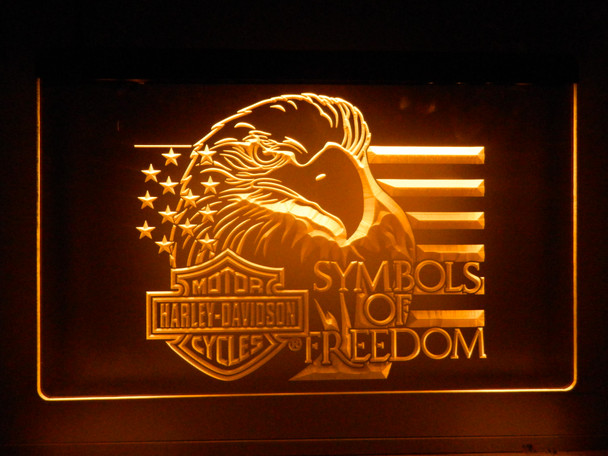 led, lighted, sign, night light, neon, Harley Davidson, Harley, Symbols of Freedom