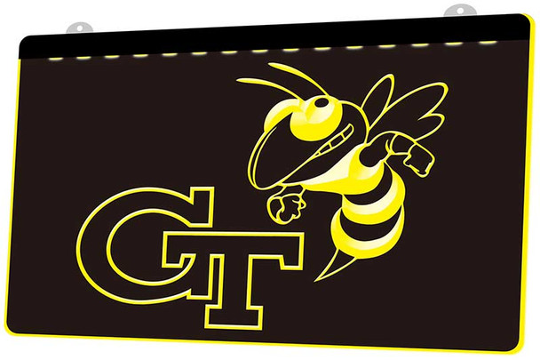 LED, Neon, Sign, light, lighted sign, custom, Georgia Tech, Yellow Jackets