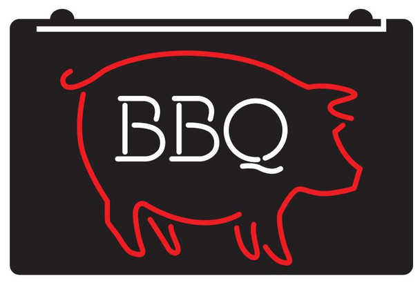 LED, Neon, Sign, light, lighted sign, custom, bbq, pig, pork