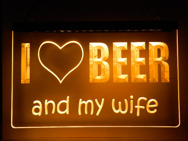 LED, Neon, Sign, light, lighted sign, custom, 
I Love, Beer, Wife