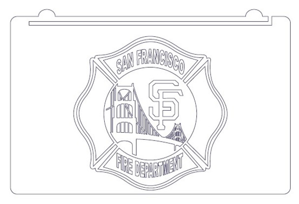 LED, Neon, Sign, light, lighted sign, custom, 
fire, fireman, fighter, volunteer, retired, San Francisco