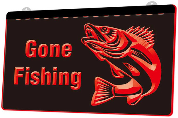 Copy of Gone Fishing Acrylic LED Sign Option 2